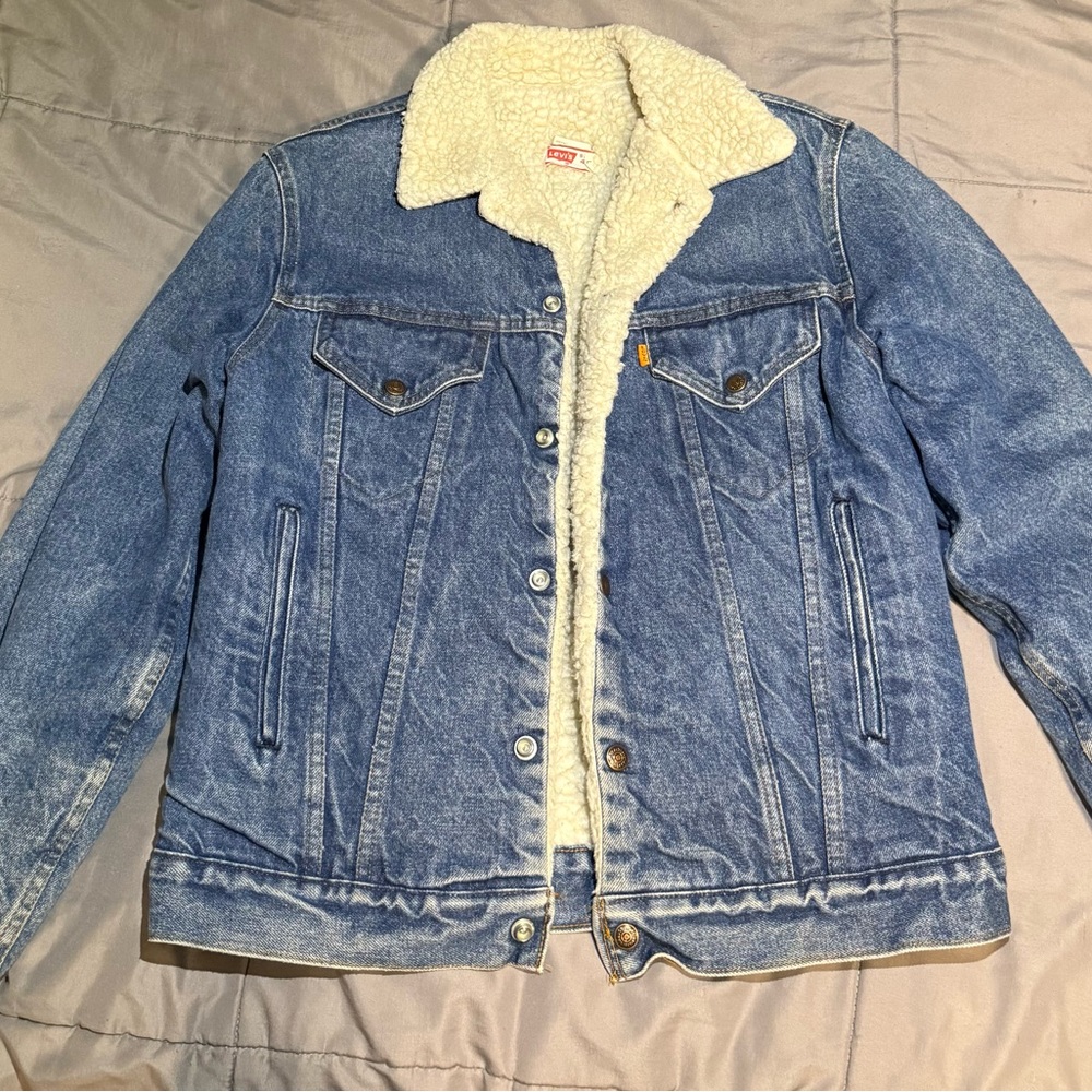 Levi’s vintage orange tab sherpa trucker jacket